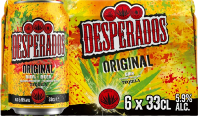 Desperados sixpack met blikjes van 33cl Desperados sixpack met blikjes van 33cl